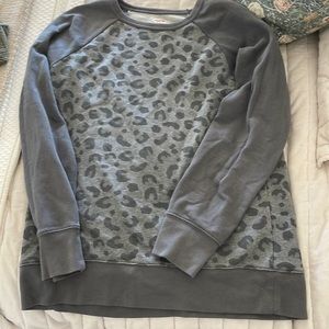 Large Gray Leopard Print Mossimo Supply Co Sweatshirt Athletic Fit